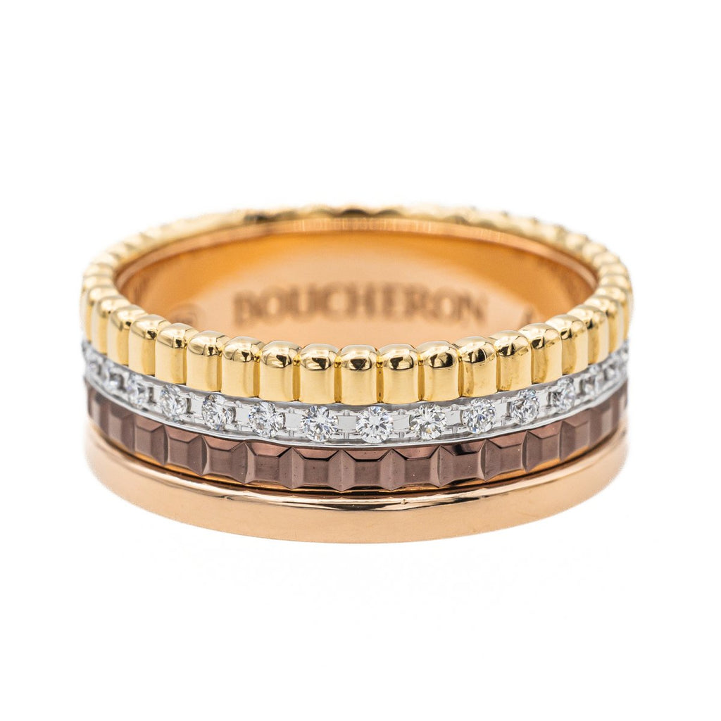 Bague BOUCHERON "Quatre" en trois ors et diamants