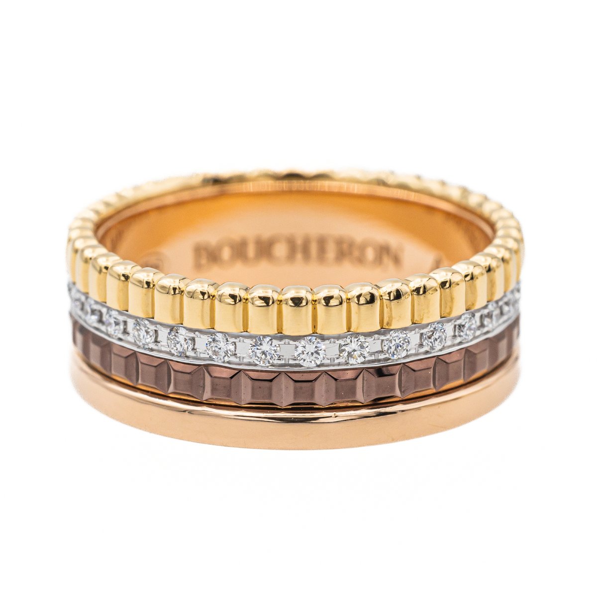 Bague BOUCHERON "Quatre" en trois ors et diamants