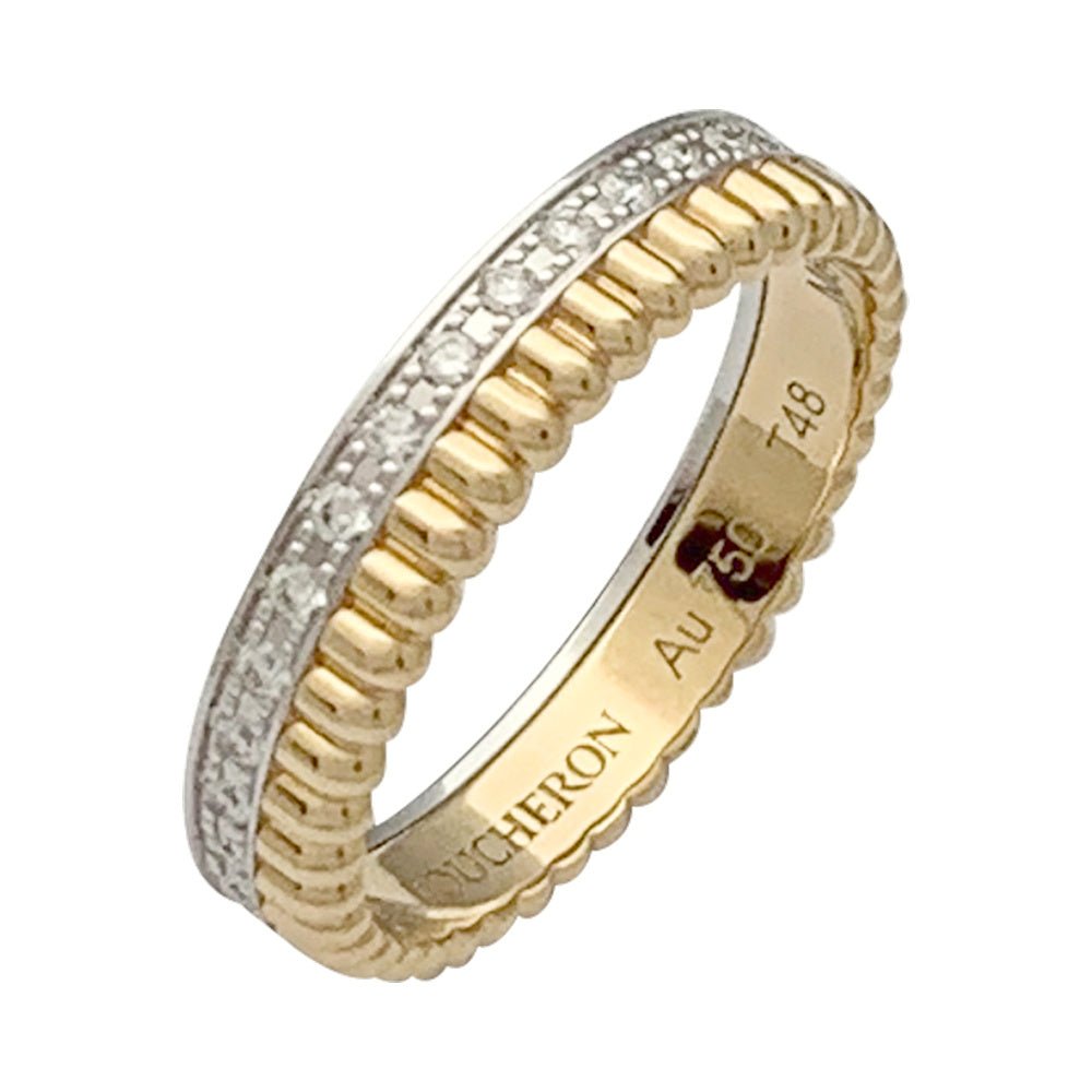 Bague Boucheron, “Quatre Radiant Edition Grosgrain”, deux ors et diamants