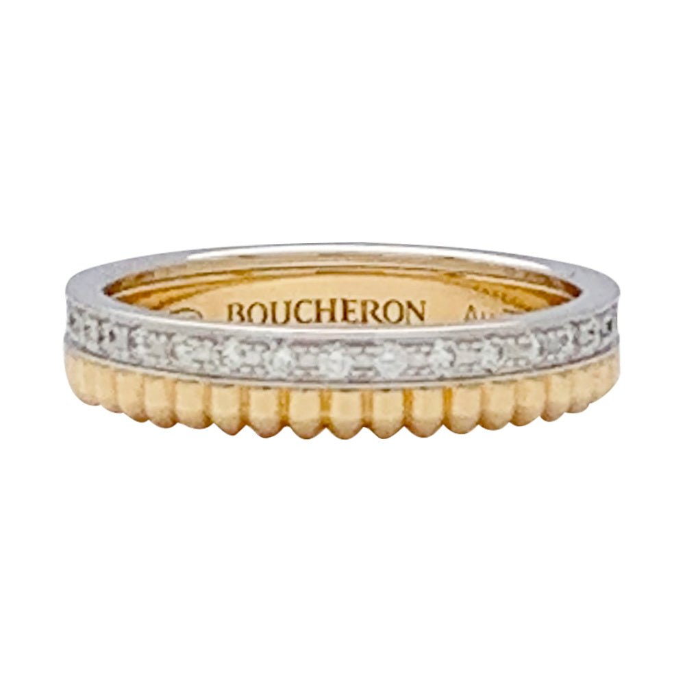 Bague Boucheron, “Quatre Radiant Edition Grosgrain”, deux ors et diamants