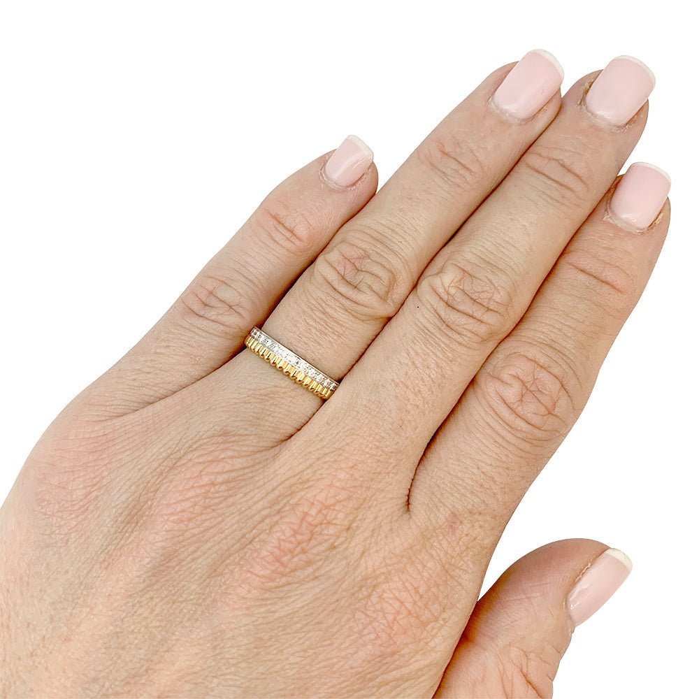 Bague Boucheron, “Quatre Radiant Edition Grosgrain”, deux ors et diamants