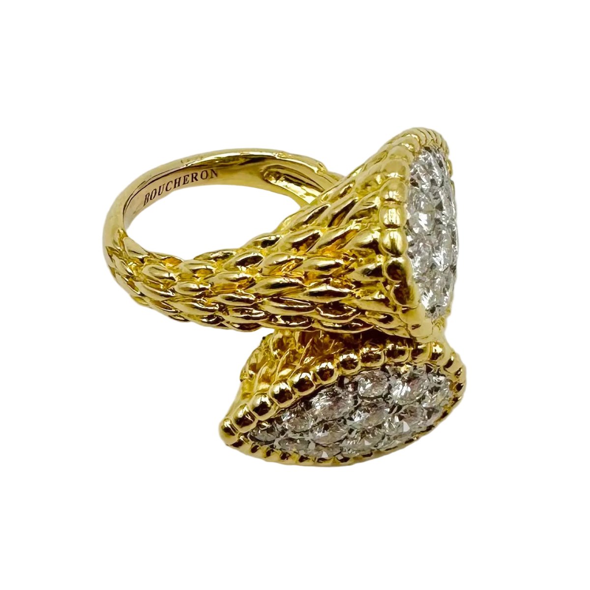 Bague Toi & Moi BOUCHERON "Serpent Bohème" en or jaune et diamants