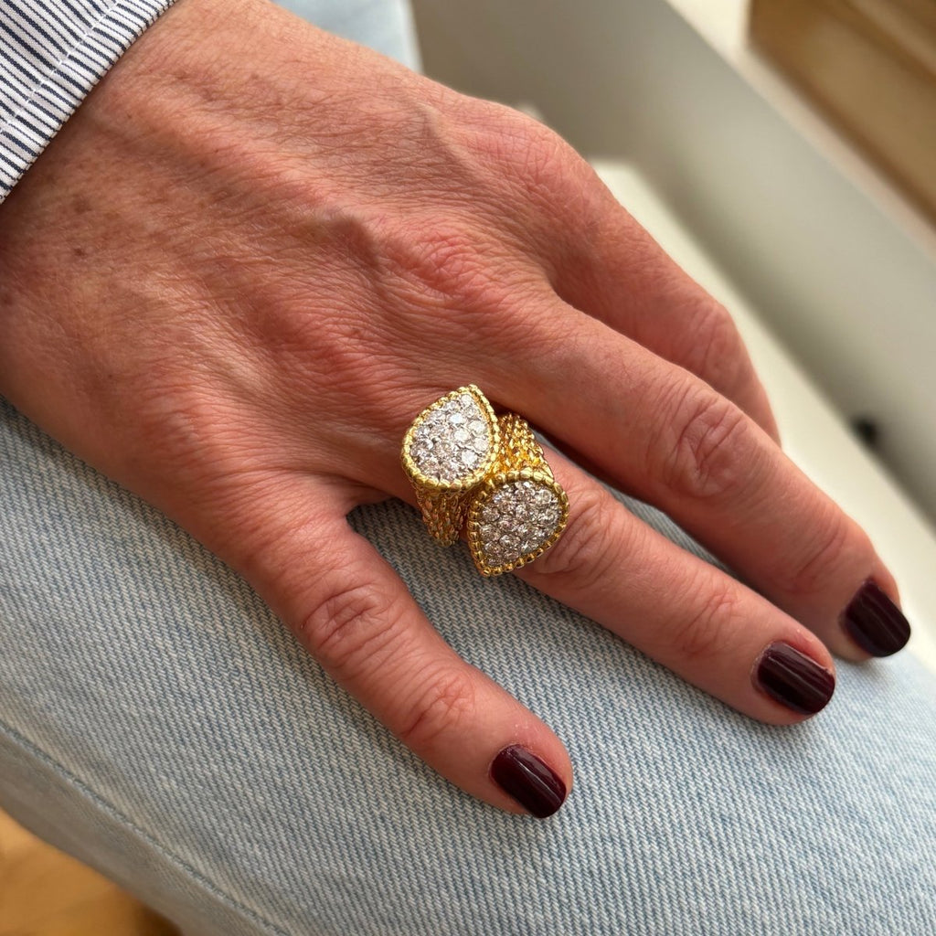 Bague Toi & Moi BOUCHERON "Serpent Bohème" en or jaune et diamants