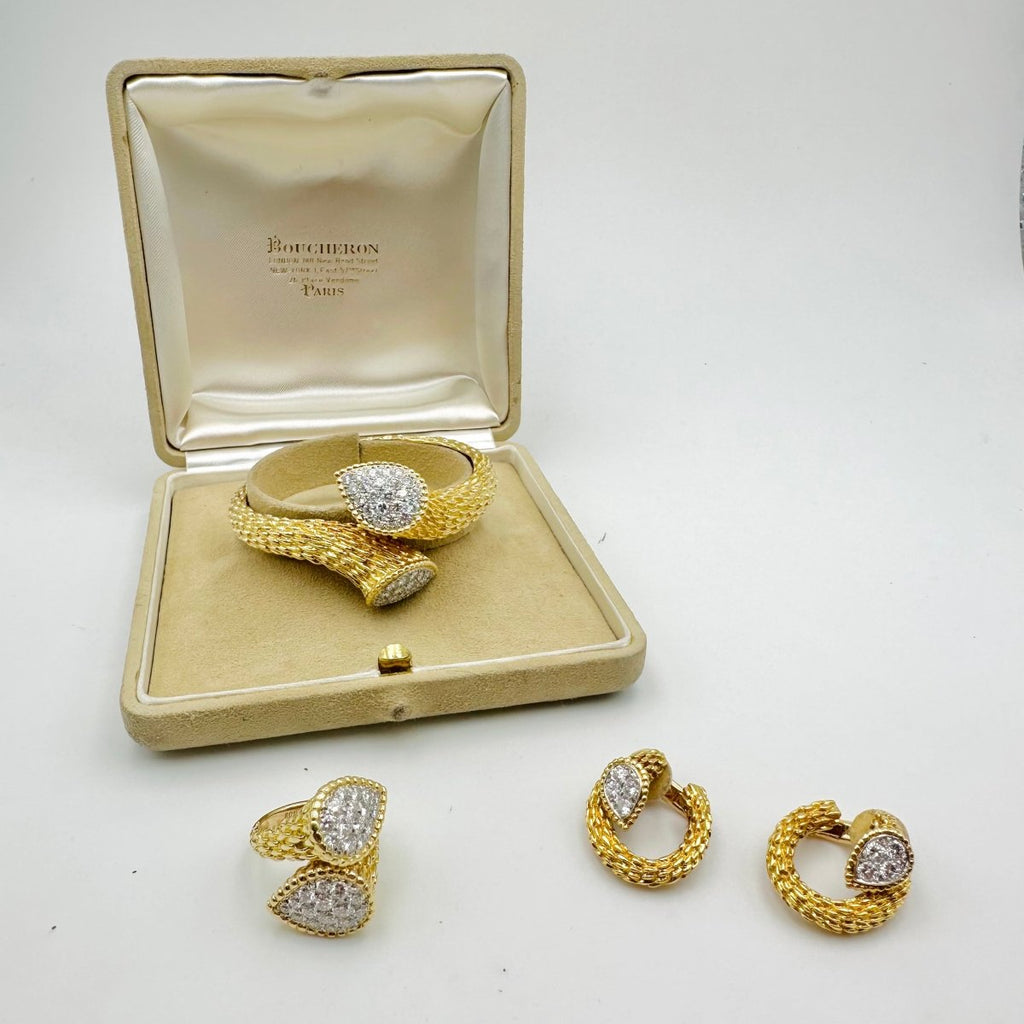Bague Toi & Moi BOUCHERON "Serpent Bohème" en or jaune et diamants