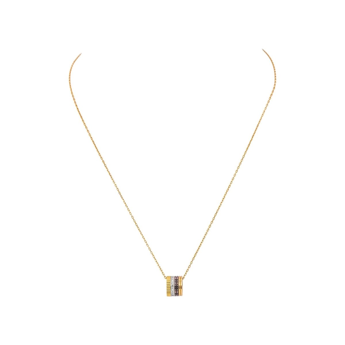 Collier Pendentif BOUCHERON "Quatre" GM en or jaune et diamants