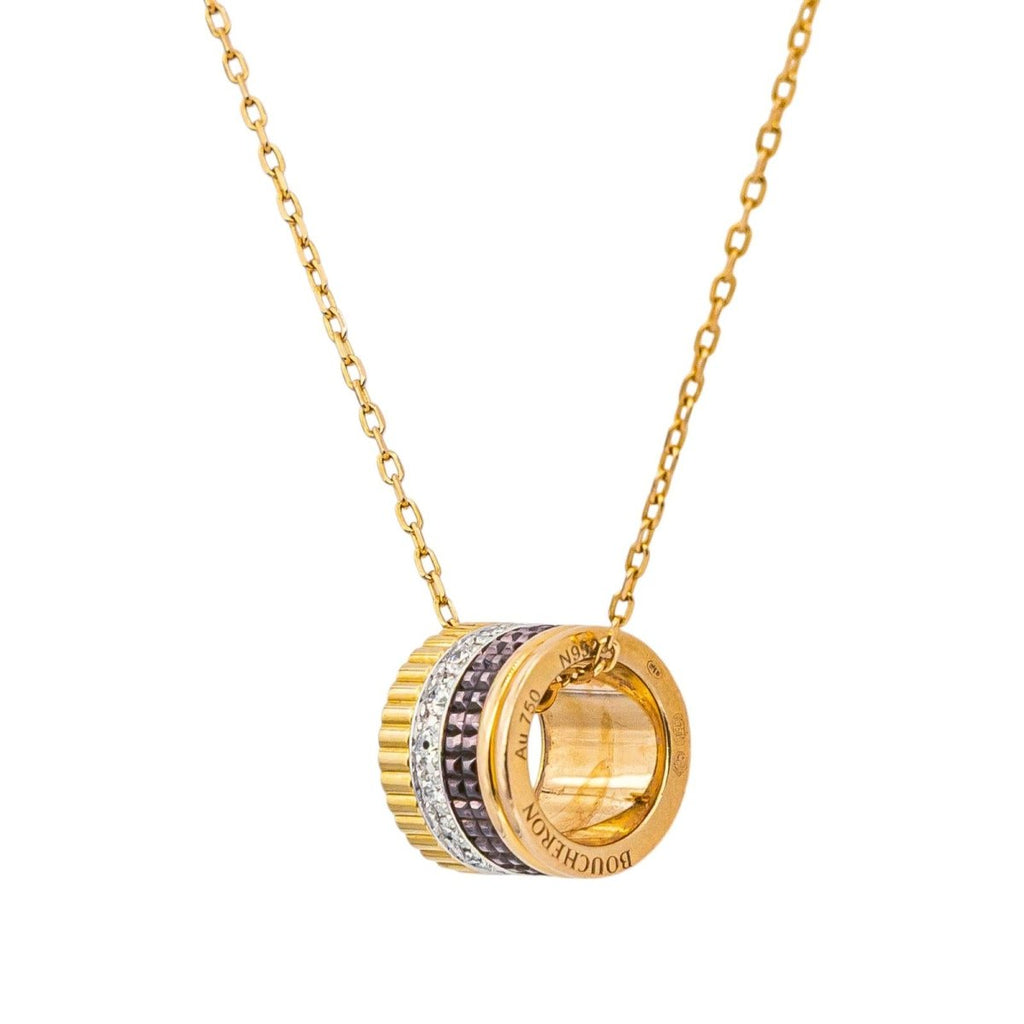 Collier Pendentif BOUCHERON "Quatre" GM en or jaune et diamants
