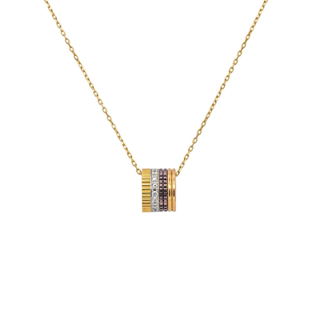 Collier Pendentif BOUCHERON "Quatre" GM en or jaune et diamants