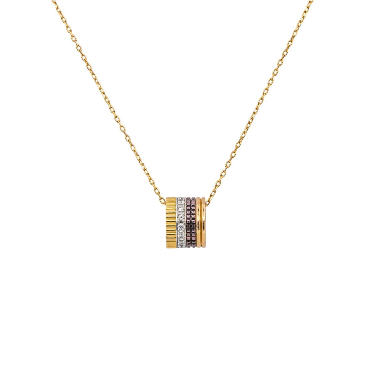 Collier Pendentif BOUCHERON "Quatre" GM en or jaune et diamants