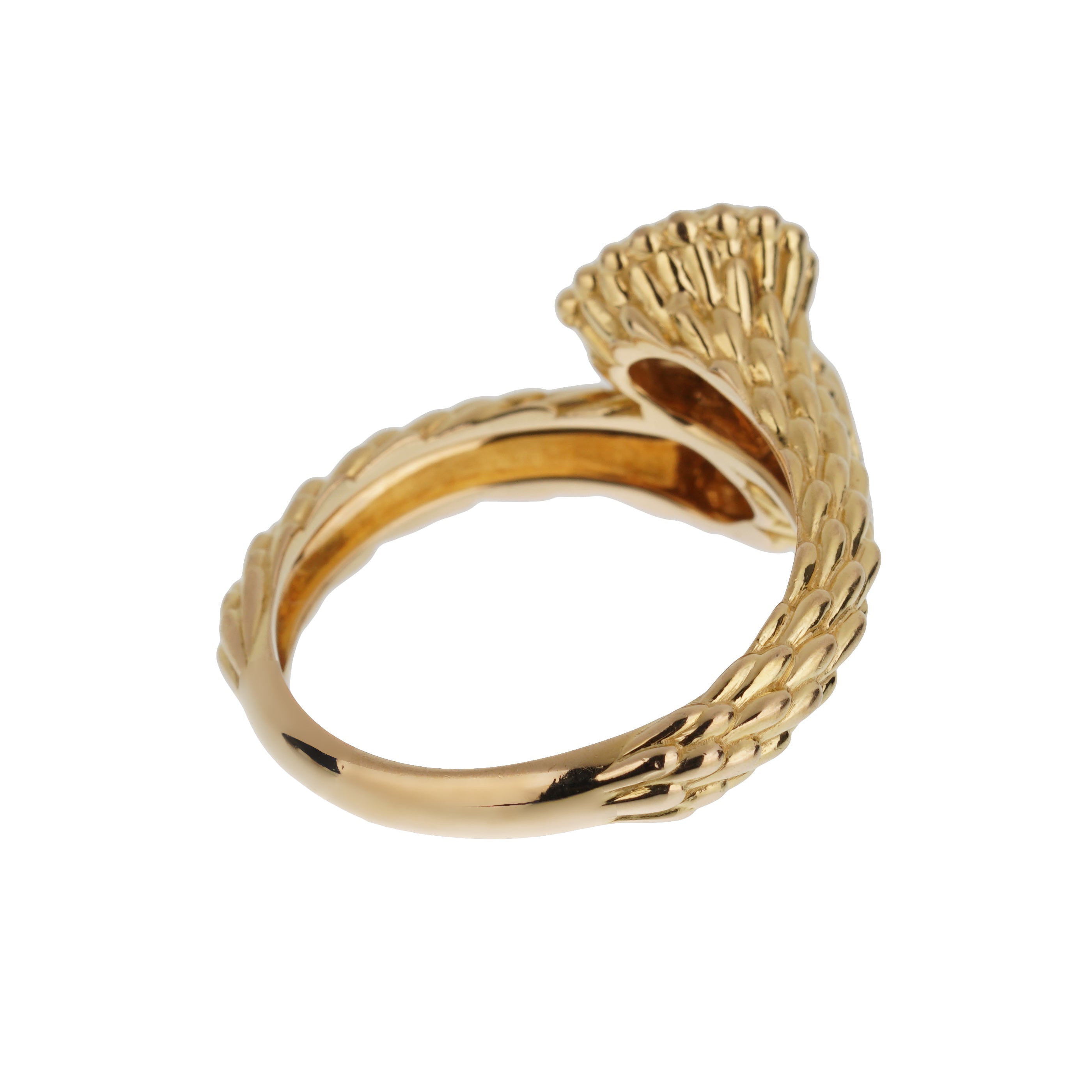 Boucheron Serpent Boheme Toi et Moi Diamond 18k Yellow Gold Ring Sz 7