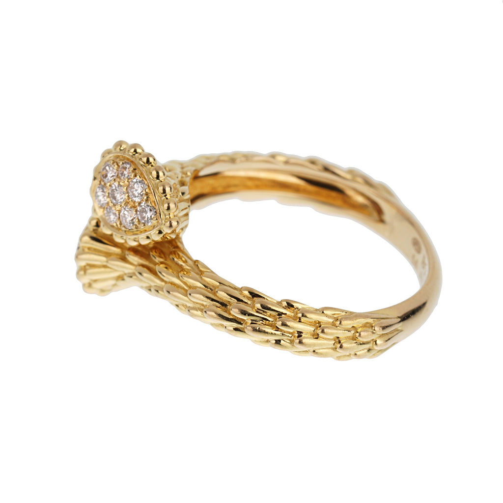 Boucheron Serpent Boheme Toi et Moi Diamond 18k Yellow Gold Ring Sz 7