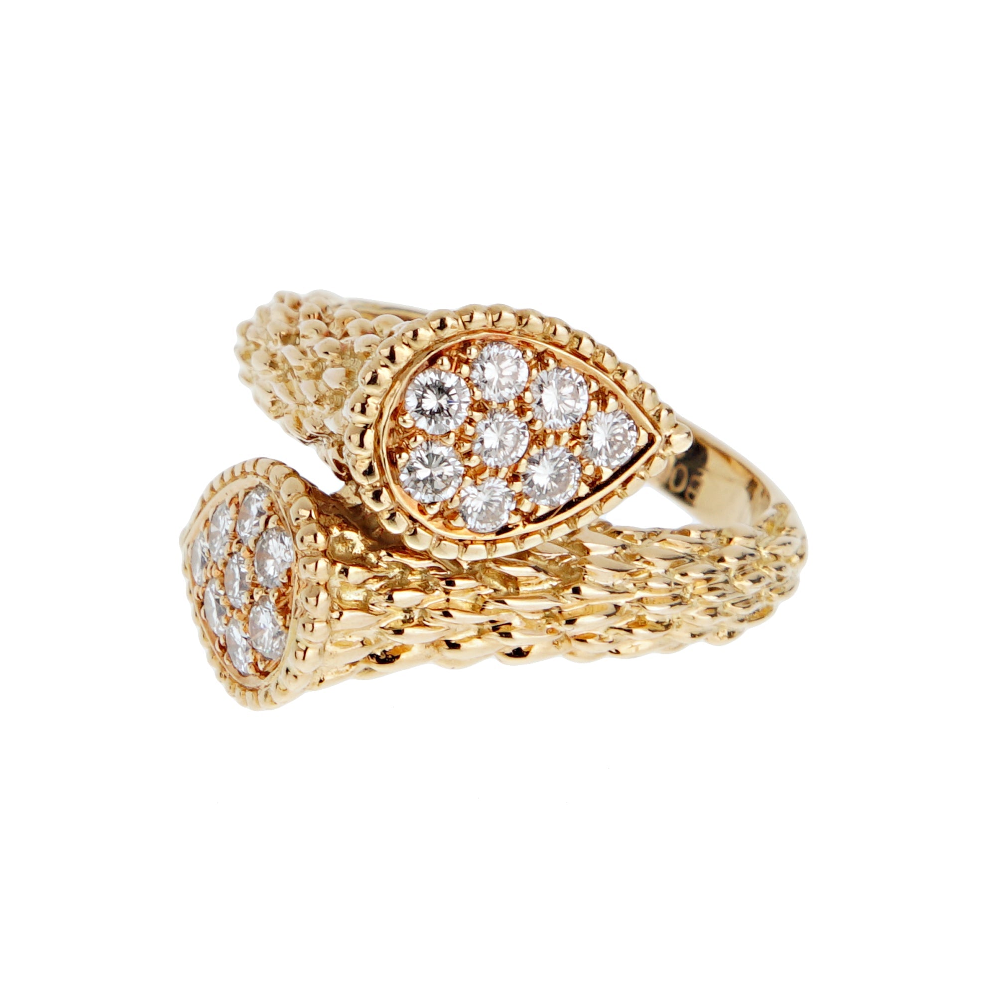 Boucheron Serpent Bohème Vintage Diamond Toi et Moi Cocktail Ring 18k Yellow Gold