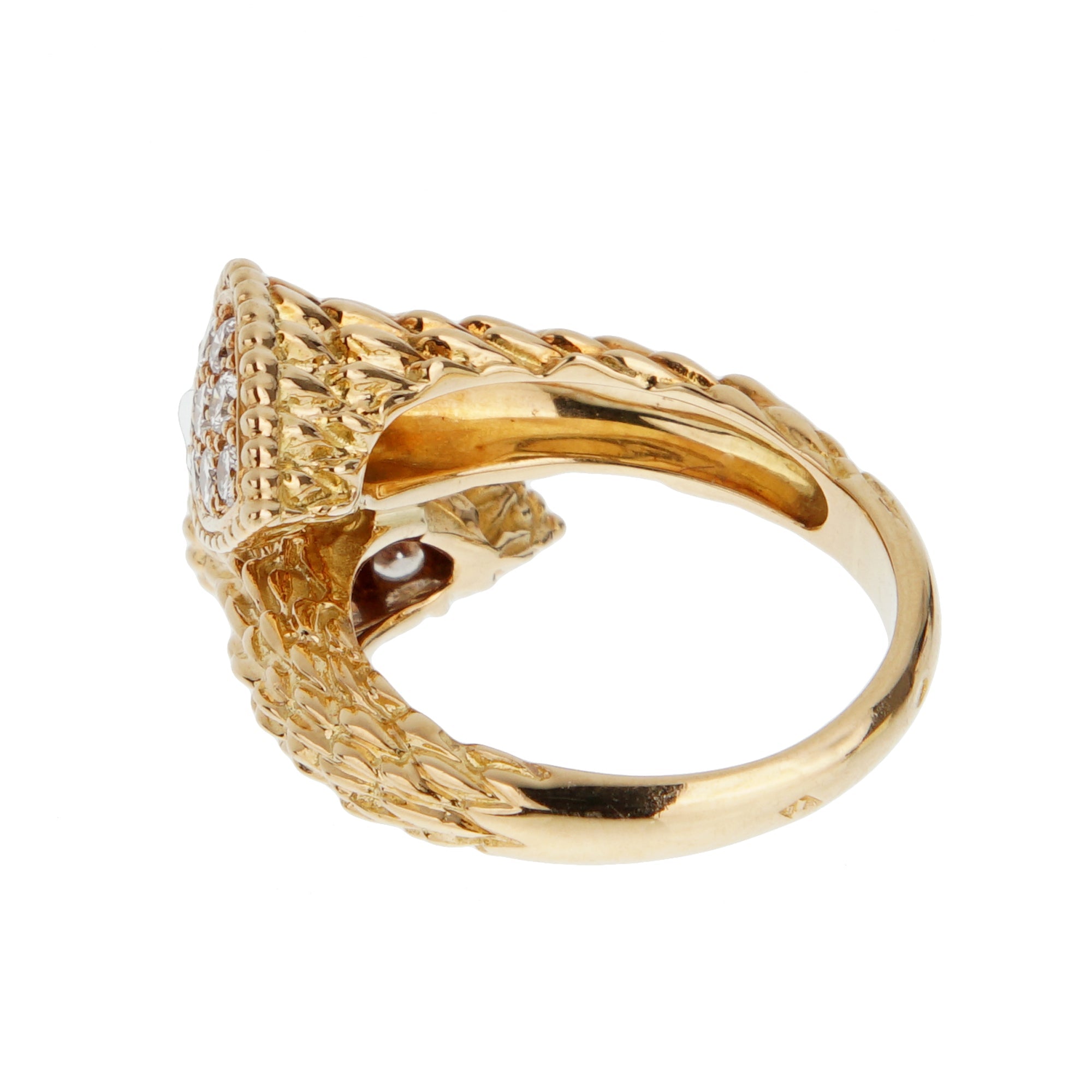 Boucheron Serpent Bohème Vintage Diamond Toi et Moi Cocktail Ring 18k Yellow Gold