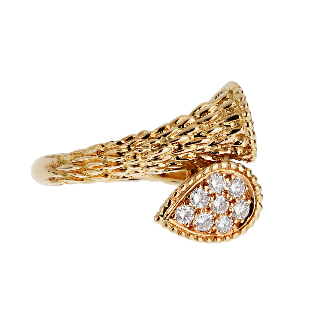 Boucheron Serpent Bohème Vintage Diamond Toi et Moi Cocktail Ring 18k Yellow Gold