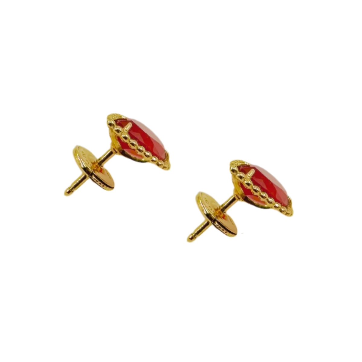 Earrings BOUCHERON in yellow gold and carnelian