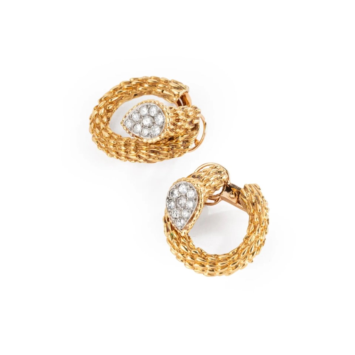 Boucles d'oreilles Clip BOUCHERON "Serpent Bohème" en or jaune et diamants