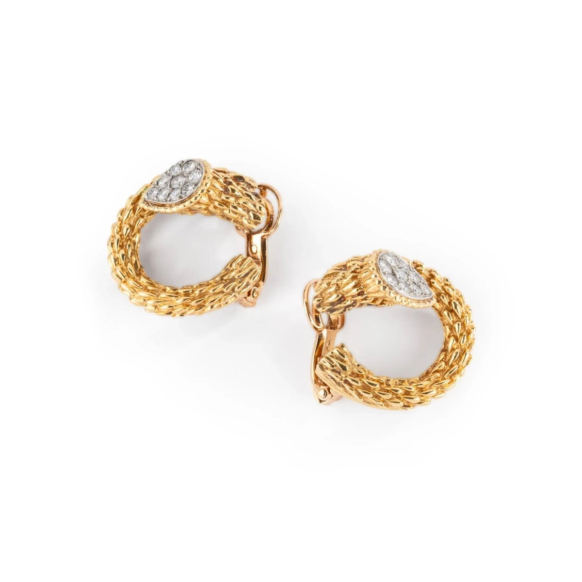 Boucles d'oreilles Clip BOUCHERON "Serpent Bohème" en or jaune et diamants