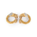 Boucles d'oreilles Clip BOUCHERON "Serpent Bohème" en or jaune et diamants