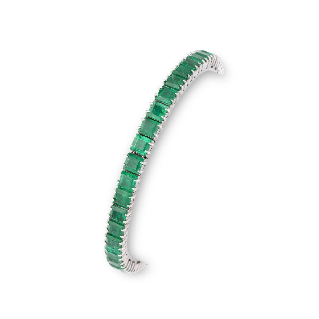 Bracelet Ligne BOUCHERON en or blanc et émeraudes