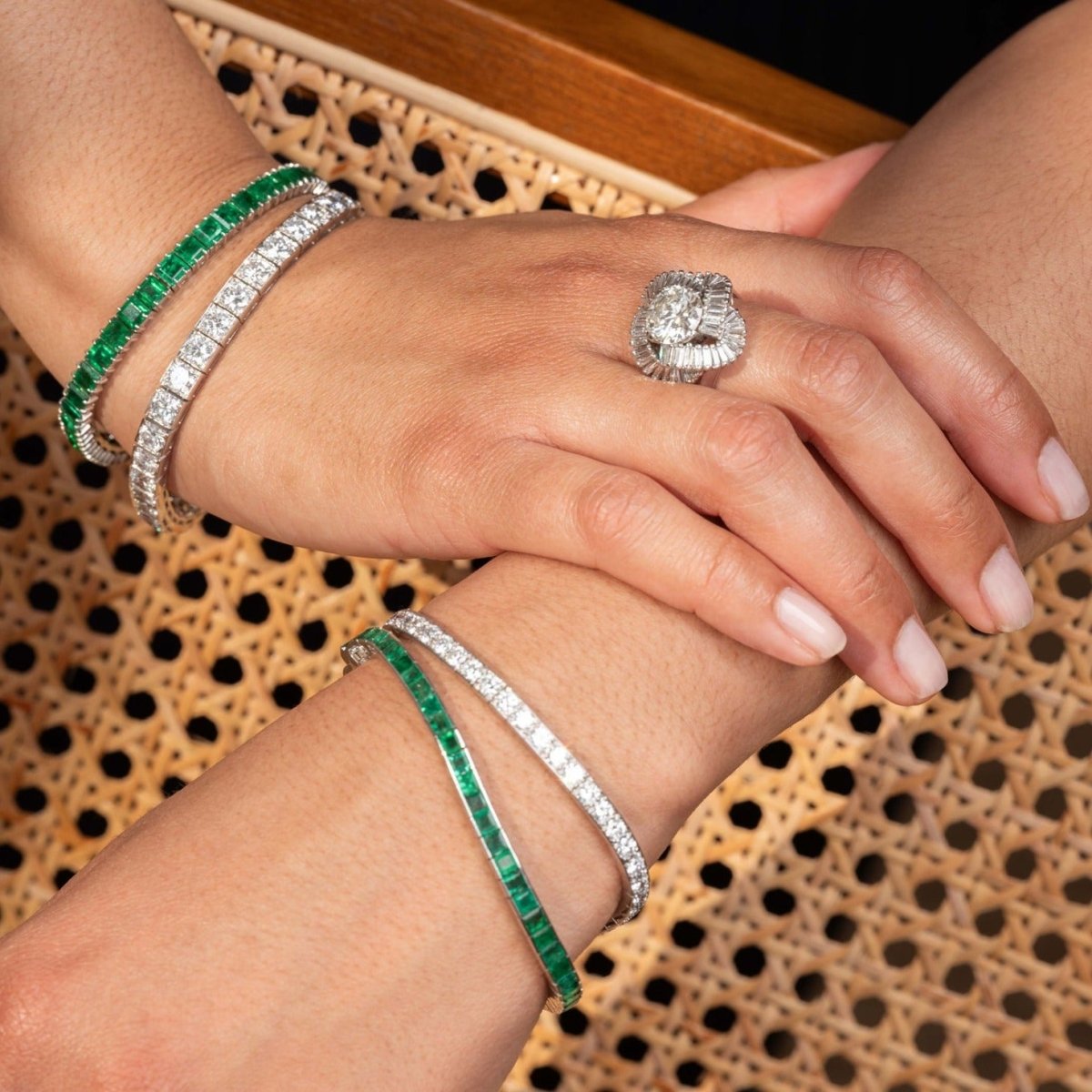 Bracelet Ligne BOUCHERON en platine et diamants