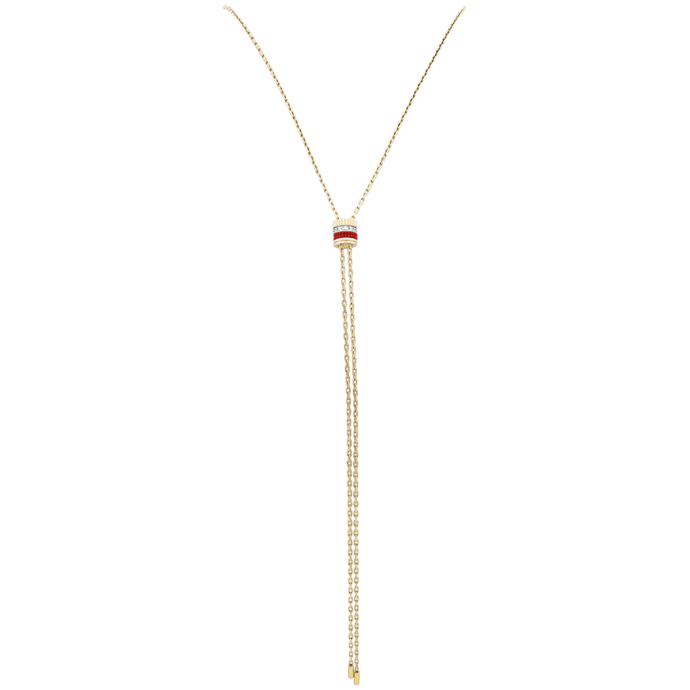 Collier Sautoir BOUCHERON "Cravate Quatre Red Edition" en or blanc, or jaune, or rose, céramique et diamants
