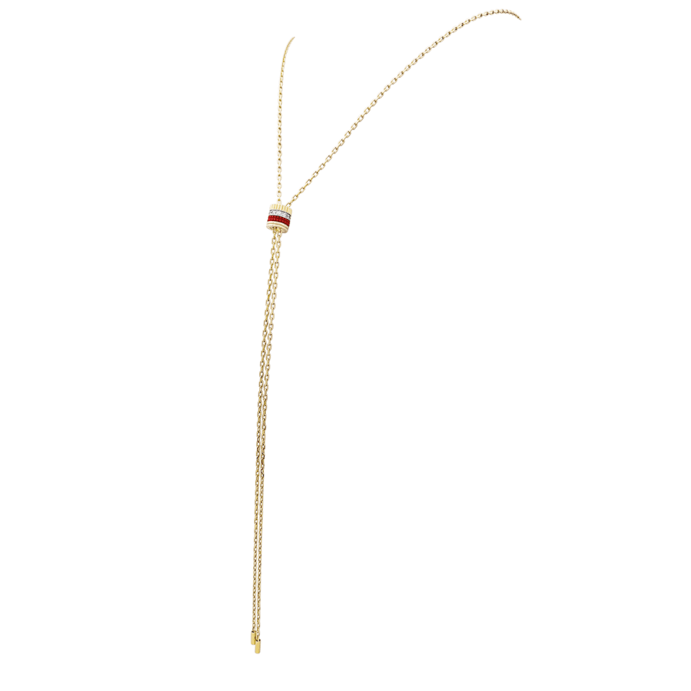 Collier Sautoir BOUCHERON "Cravate Quatre Red Edition" en or blanc, or jaune, or rose, céramique et diamants